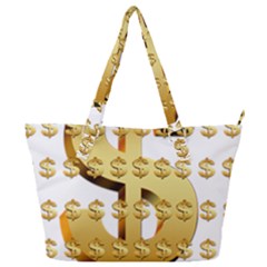 Dollar Money Gold Finance Sign Full Print Shoulder Bag by Mariart