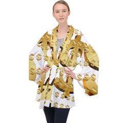 Dollar Money Gold Finance Sign Velvet Kimono Robe by Mariart