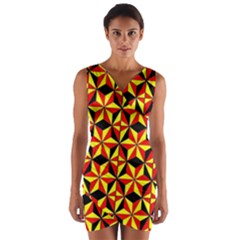 Geo Pattern 1 Wrap Front Bodycon Dress by ArtworkByPatrick