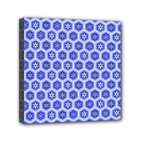 Hexagonal Pattern Unidirectional Blue Mini Canvas 6  X 6  (stretched) by Mariart