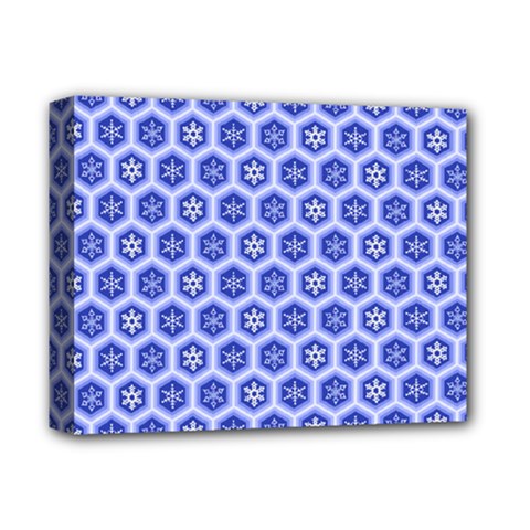 Hexagonal Pattern Unidirectional Blue Deluxe Canvas 14  X 11  (stretched) by Mariart