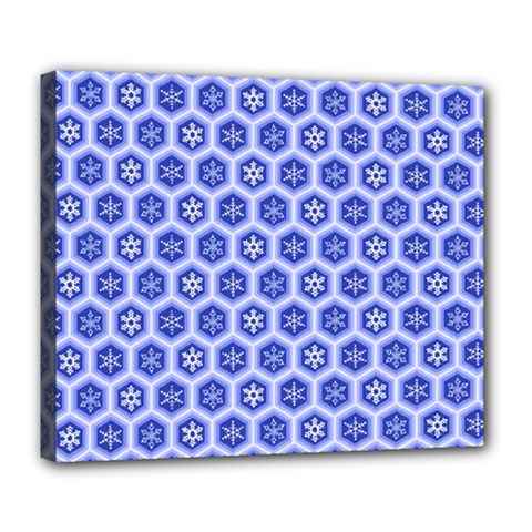 Hexagonal Pattern Unidirectional Blue Deluxe Canvas 24  X 20  (stretched) by Mariart