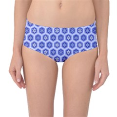 Hexagonal Pattern Unidirectional Blue Mid-waist Bikini Bottoms by Mariart