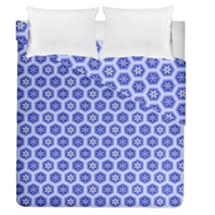 Hexagonal Pattern Unidirectional Blue Duvet Cover Double Side (queen Size) by Mariart