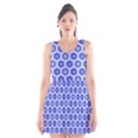 Hexagonal Pattern Unidirectional Blue Scoop Neck Skater Dress View1