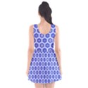 Hexagonal Pattern Unidirectional Blue Scoop Neck Skater Dress View2