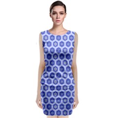 Hexagonal Pattern Unidirectional Blue Classic Sleeveless Midi Dress by Mariart