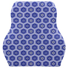 Hexagonal Pattern Unidirectional Blue Car Seat Velour Cushion  by Mariart