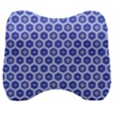 Hexagonal Pattern Unidirectional Blue Velour Head Support Cushion View1