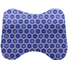 Hexagonal Pattern Unidirectional Blue Head Support Cushion by Mariart