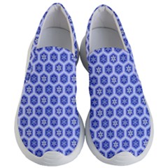 Hexagonal Pattern Unidirectional Blue Women s Lightweight Slip Ons