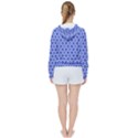 Hexagonal Pattern Unidirectional Blue Women s Tie Up Sweat View2