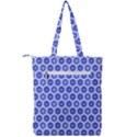 Hexagonal Pattern Unidirectional Blue Double Zip Up Tote Bag View2