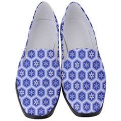 Hexagonal Pattern Unidirectional Blue Women s Classic Loafer Heels