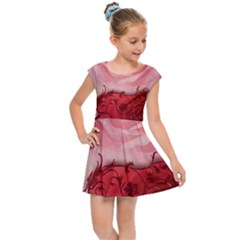 Elegant Floral Design, Wonderful Roses Kids  Cap Sleeve Dress by FantasyWorld7