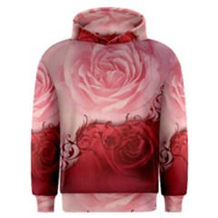 Elegant Floral Design, Wonderful Roses Men s Overhead Hoodie by FantasyWorld7