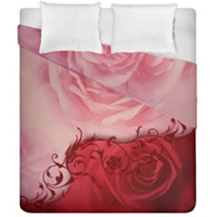 Elegant Floral Design, Wonderful Roses Duvet Cover Double Side (california King Size) by FantasyWorld7