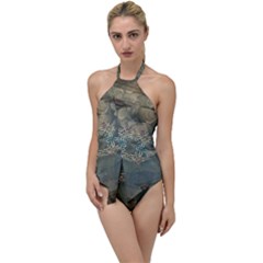 Celtic Knot On Vintage Background Go With The Flow One Piece Swimsuit