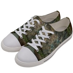 Celtic Knot On Vintage Background Women s Low Top Canvas Sneakers by FantasyWorld7