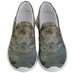 Celtic Knot On Vintage Background Men s Lightweight Slip Ons by FantasyWorld7