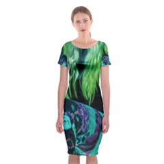 Digital Art Woman Body Part Photo Classic Short Sleeve Midi Dress by dflcprintsclothing