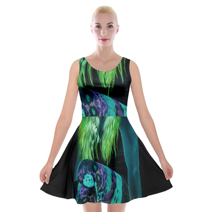 Digital Art Woman Body Part Photo Velvet Skater Dress