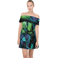 Digital Art Woman Body Part Photo Off Shoulder Chiffon Dress