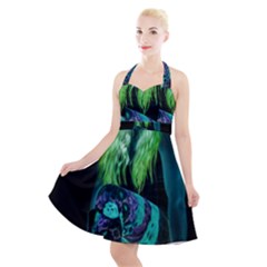 Digital Art Woman Body Part Photo Halter Party Swing Dress 