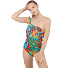 Ml 138 Frilly One Shoulder Swimsuit