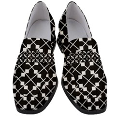 Black And White Fantasy Women s Chunky Heel Loafers