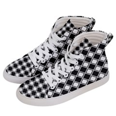 Black And White Diamonds Men s Hi-top Skate Sneakers