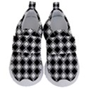 Black And White Diamonds Kids  Velcro No Lace Shoes View1