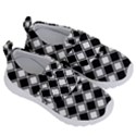 Black And White Diamonds Kids  Velcro No Lace Shoes View3