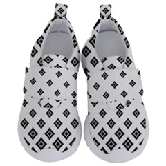 Black And White Tribal Kids  Velcro No Lace Shoes