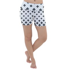 Black And White Tribal Lightweight Velour Yoga Shorts