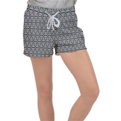 Black And White Filigree Women s Velour Lounge Shorts