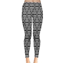 Black And White Filigree Inside Out Leggings