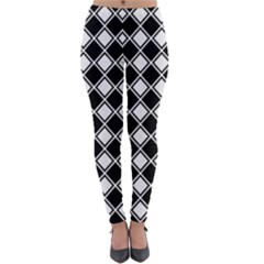 Black And White Diamonds Lightweight Velour Leggings