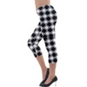 Black And White Diamonds Lightweight Velour Capri Leggings  View3