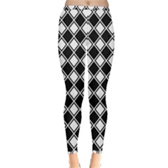 Black And White Diamonds Inside Out Leggings