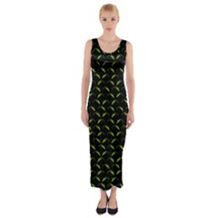 Geckos Pattern Fitted Maxi Dress