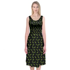 Geckos Pattern Midi Sleeveless Dress