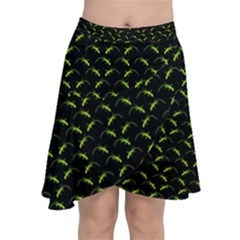 Geckos Pattern Chiffon Wrap Front Skirt