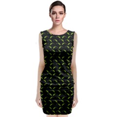 Geckos Pattern Sleeveless Velvet Midi Dress