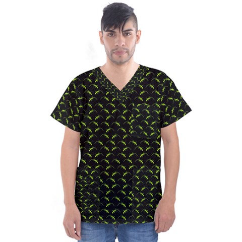 Geckos Pattern Men s V-neck Scrub Top by bloomingvinedesign