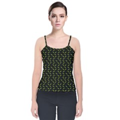 Geckos Pattern Velvet Spaghetti Strap Top