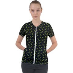 Geckos Pattern Short Sleeve Zip Up Jacket