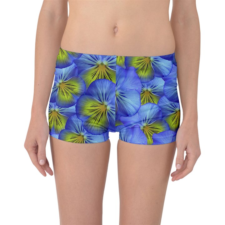 Flowers Pansy Background Purple Boyleg Bikini Bottoms