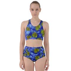 Flowers Pansy Background Purple Racer Back Bikini Set by Mariart