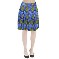 Flowers Pansy Background Purple Pleated Skirt by Mariart